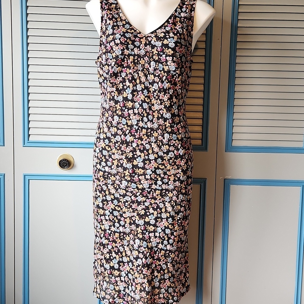 Black Floral Sleeveless Dress